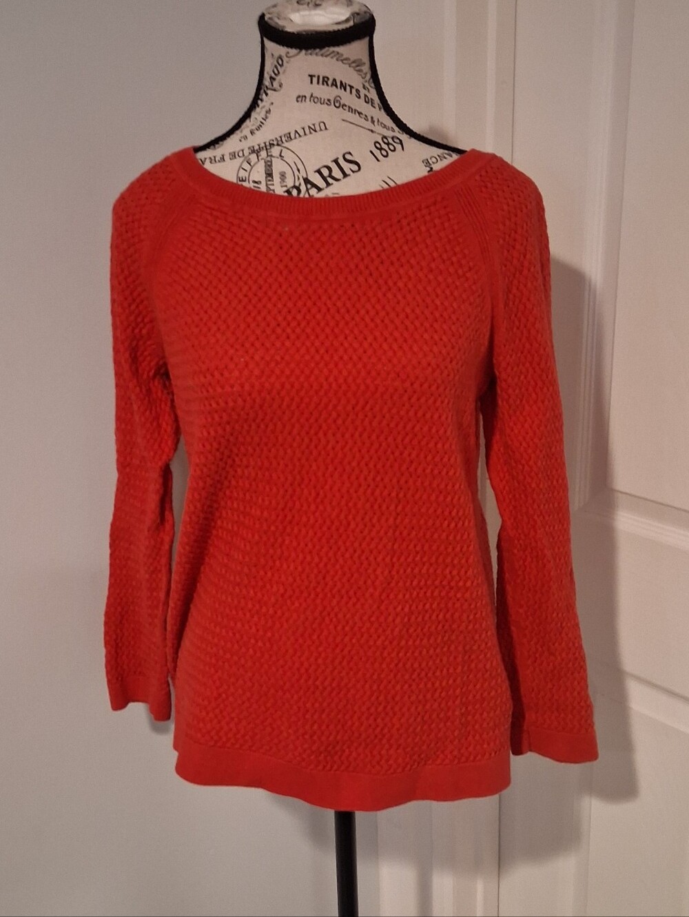 Sonoma Womens Ultra Soft Textured Honeycomb Crewneck Sweater Top M